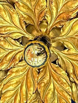Hollywood Regency Style Gold-gilded Floral Wall Lights, 1980s