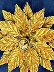 Hollywood Regency Style Gold-gilded Floral Wall Lights, 1980s