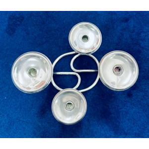 Mid Century Intertwining Minimalist Design Silver Candleholder