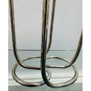 Mid Century Intertwining Minimalist Design Silver Candleholder