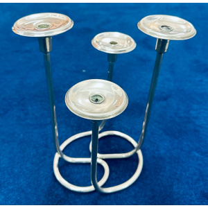 Mid Century Intertwining Minimalist Design Silver Candleholder