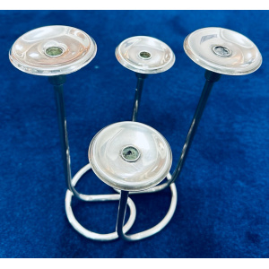 Mid Century Intertwining Minimalist Design Silver Candleholder