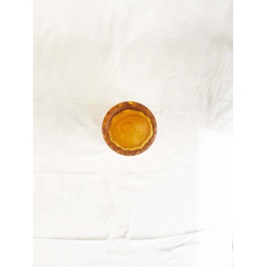 Rossini Genie Bottle Decanter In Empoli Glass With Stopper In Amber Harlequin Pattern
