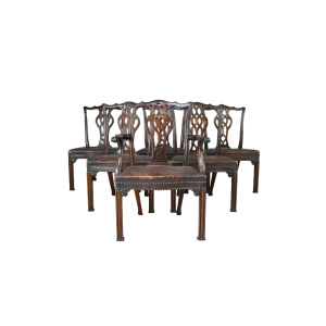 Set 6 Chippendale Revival Dining Chairs