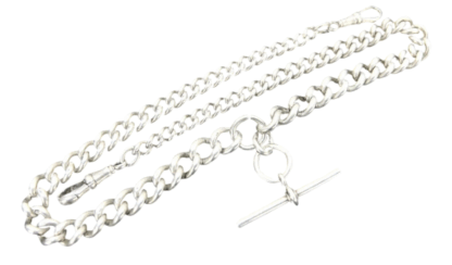 Solid Silver, 71.1g Albert Chain, Birmingham 1920 by Herbert Bushell & Sons