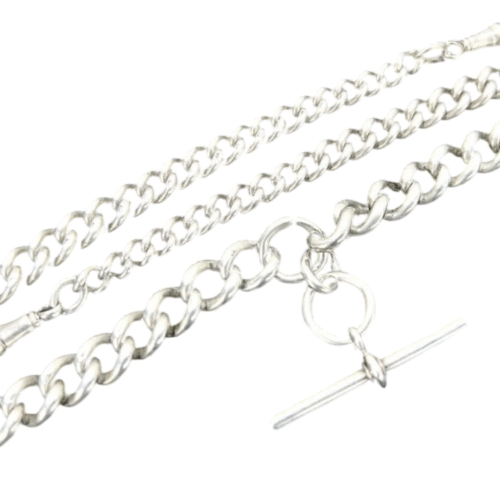 Solid Silver, 71.1g Albert Chain, Birmingham 1920 by Herbert Bushell & Sons