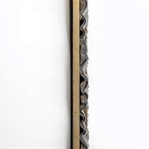 Mid-Century Modern Italian Brass and Leaves Murano Glass Wall Mirror