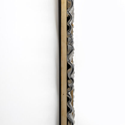 Mid-Century Modern Italian Brass and Leaves Murano Glass Wall Mirror - Image 6