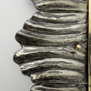 Mid-Century Modern Italian Brass and Leaves Murano Glass Wall Mirror