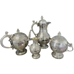 Stunning 4 Piece Silver Tea Set By George & Michael Crichton, Edinburgh 187677