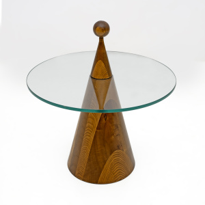 Pair of Modern Italian Walnut Conical Coffee Tables or Bedside Tables, 1970s