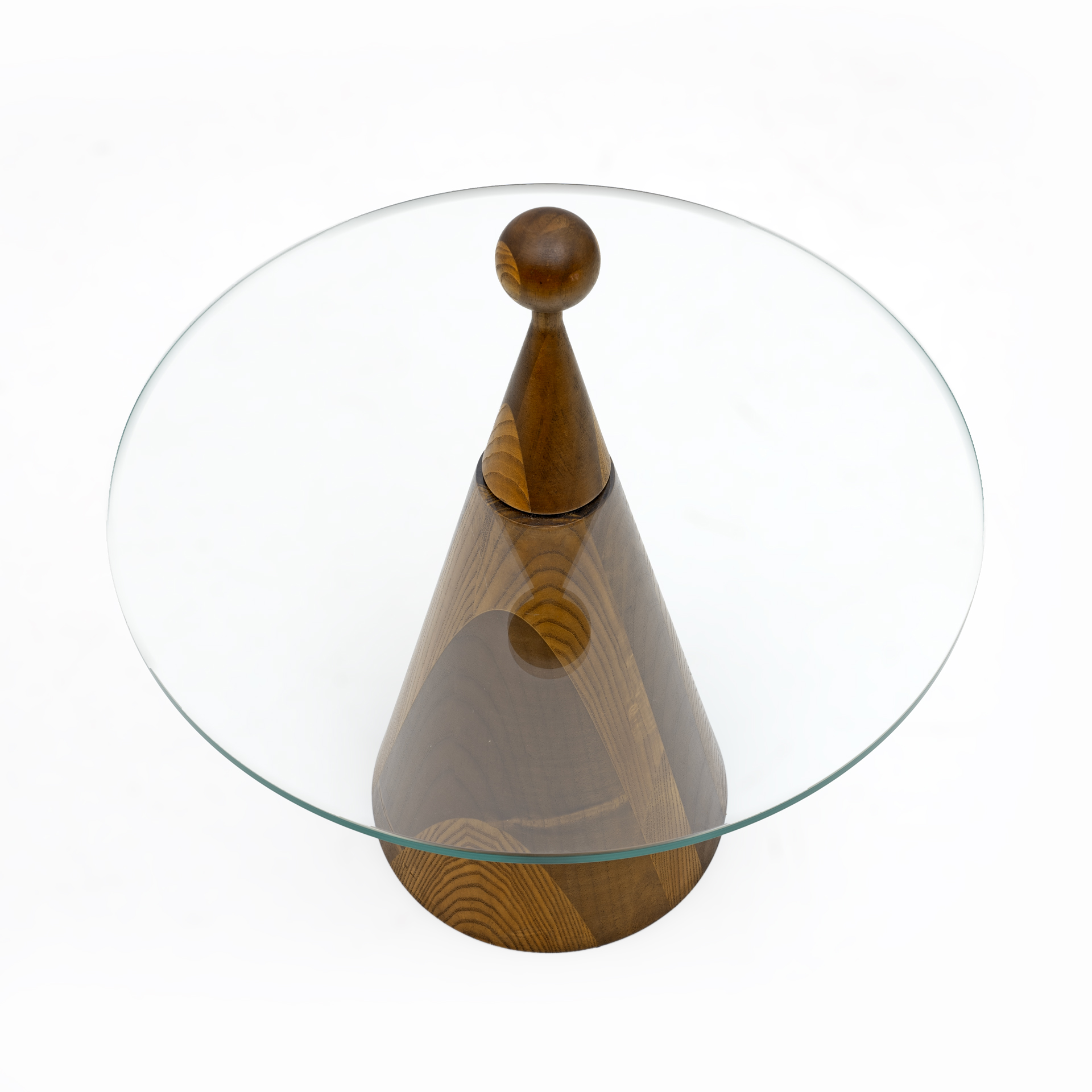 Pair of Modern Italian Walnut Conical Coffee Tables or Bedside Tables, 1970s