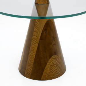 Pair of Modern Italian Walnut Conical Coffee Tables or Bedside Tables, 1970s