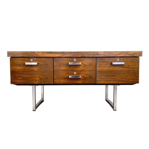 Trevor Chinn & Ray Leigh for Gordon Russell Prestige Rosewood & Chrome Sideboard