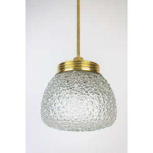 Vintage ‘Bubble’ Shaped Glass Pendant with Copper Parts