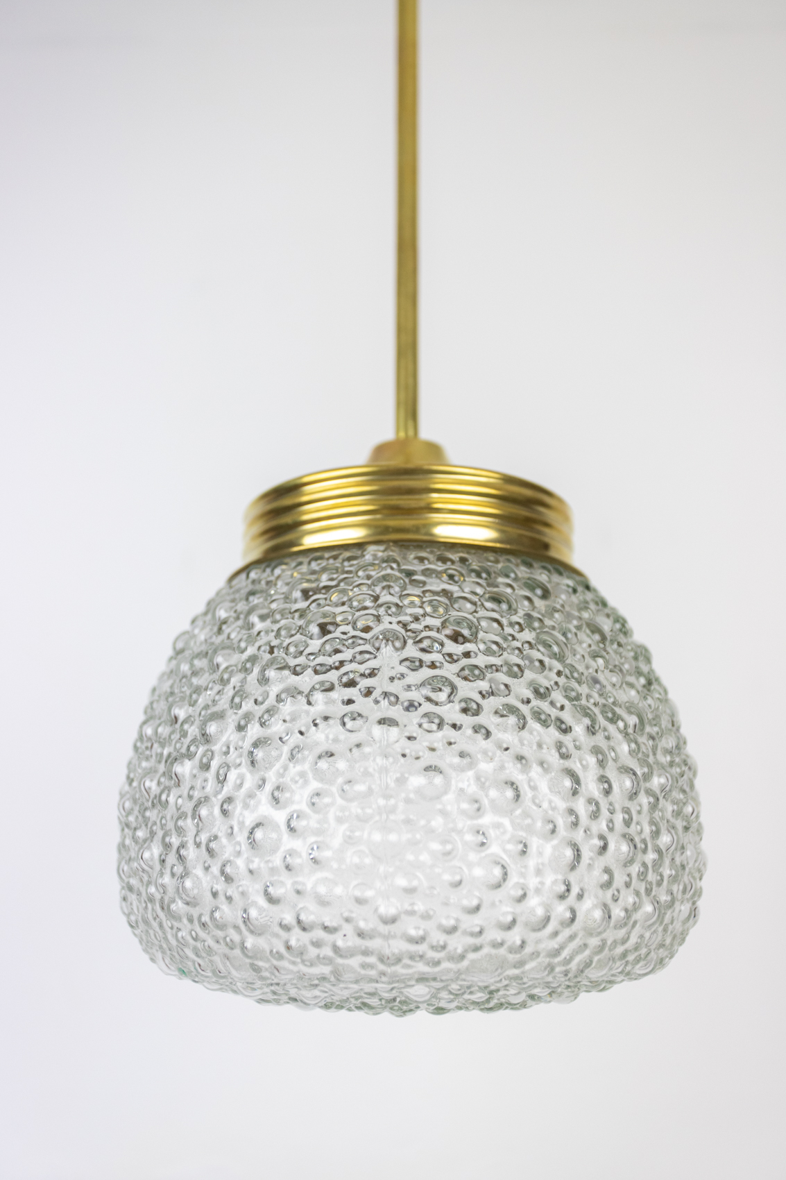Vintage ‘Bubble’ Shaped Glass Pendant with Copper Parts