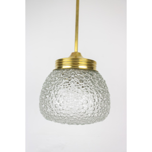 Vintage ‘Bubble’ Shaped Glass Pendant with Copper Parts
