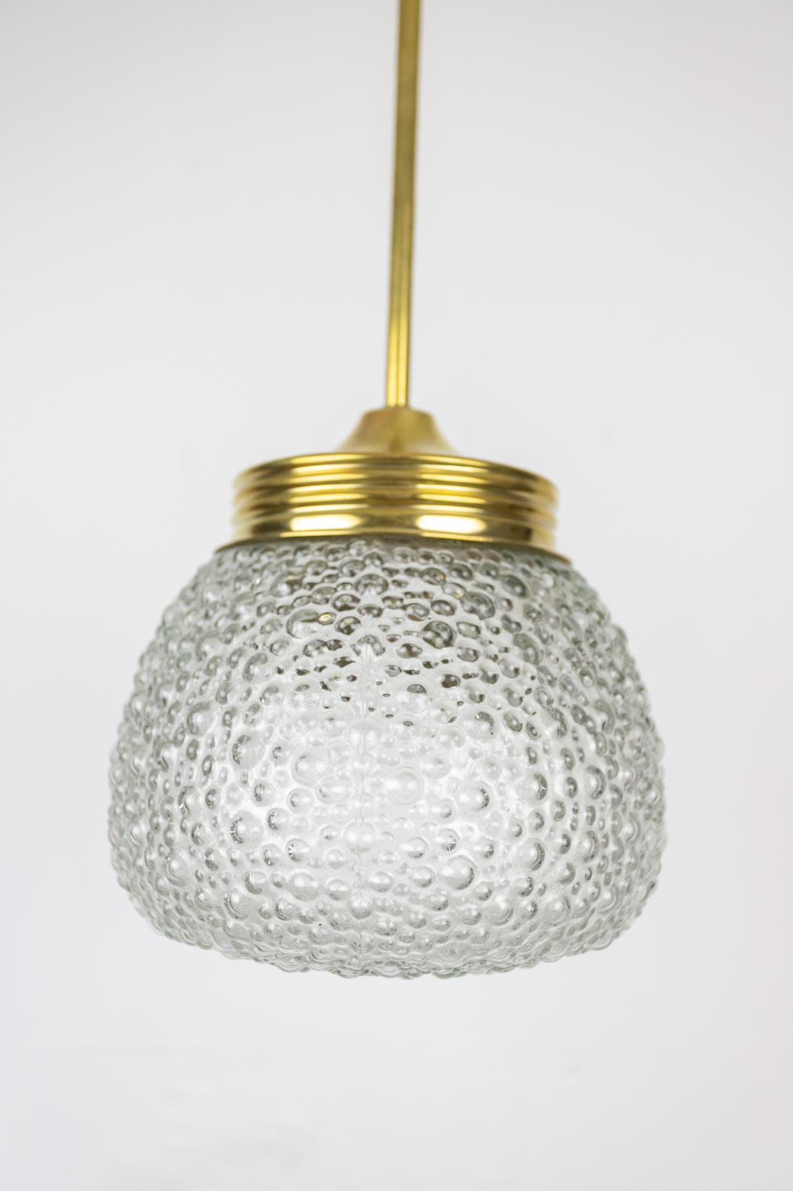 Vintage ‘Bubble’ Shaped Glass Pendant with Copper Parts