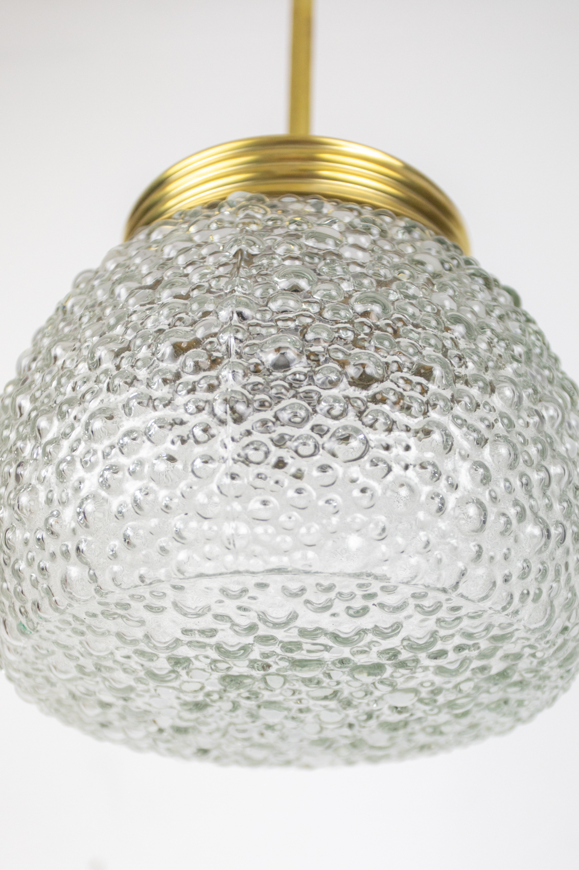 Vintage ‘Bubble’ Shaped Glass Pendant with Copper Parts