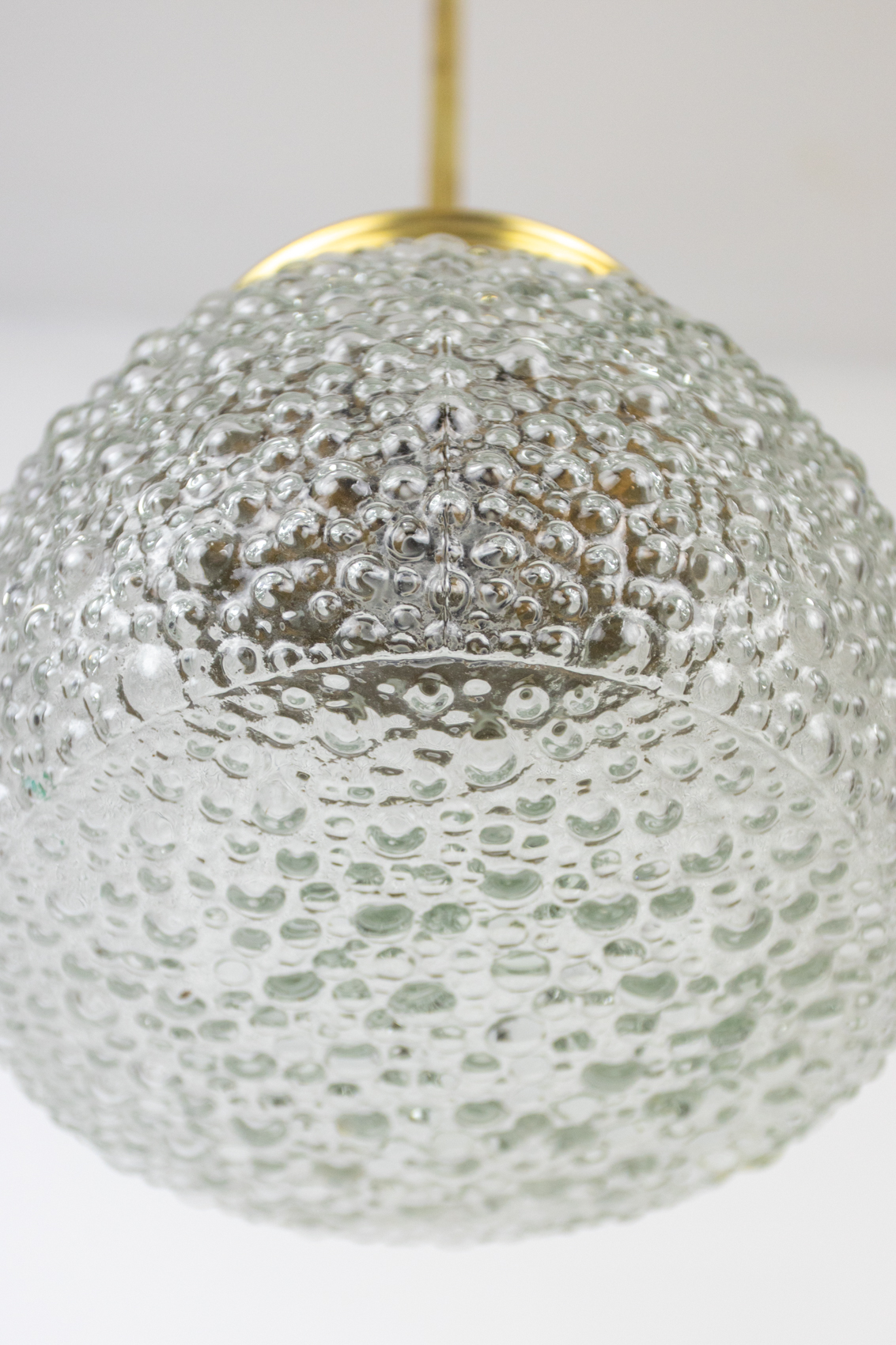 Vintage ‘Bubble’ Shaped Glass Pendant with Copper Parts