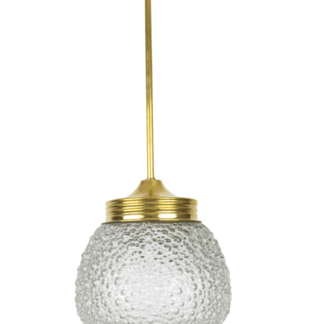 Vintage ‘Bubble’ Shaped Glass Pendant with Copper Parts