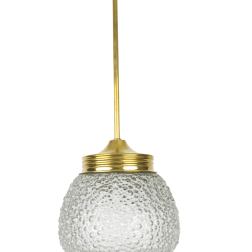 Vintage ‘Bubble’ Shaped Glass Pendant with Copper Parts