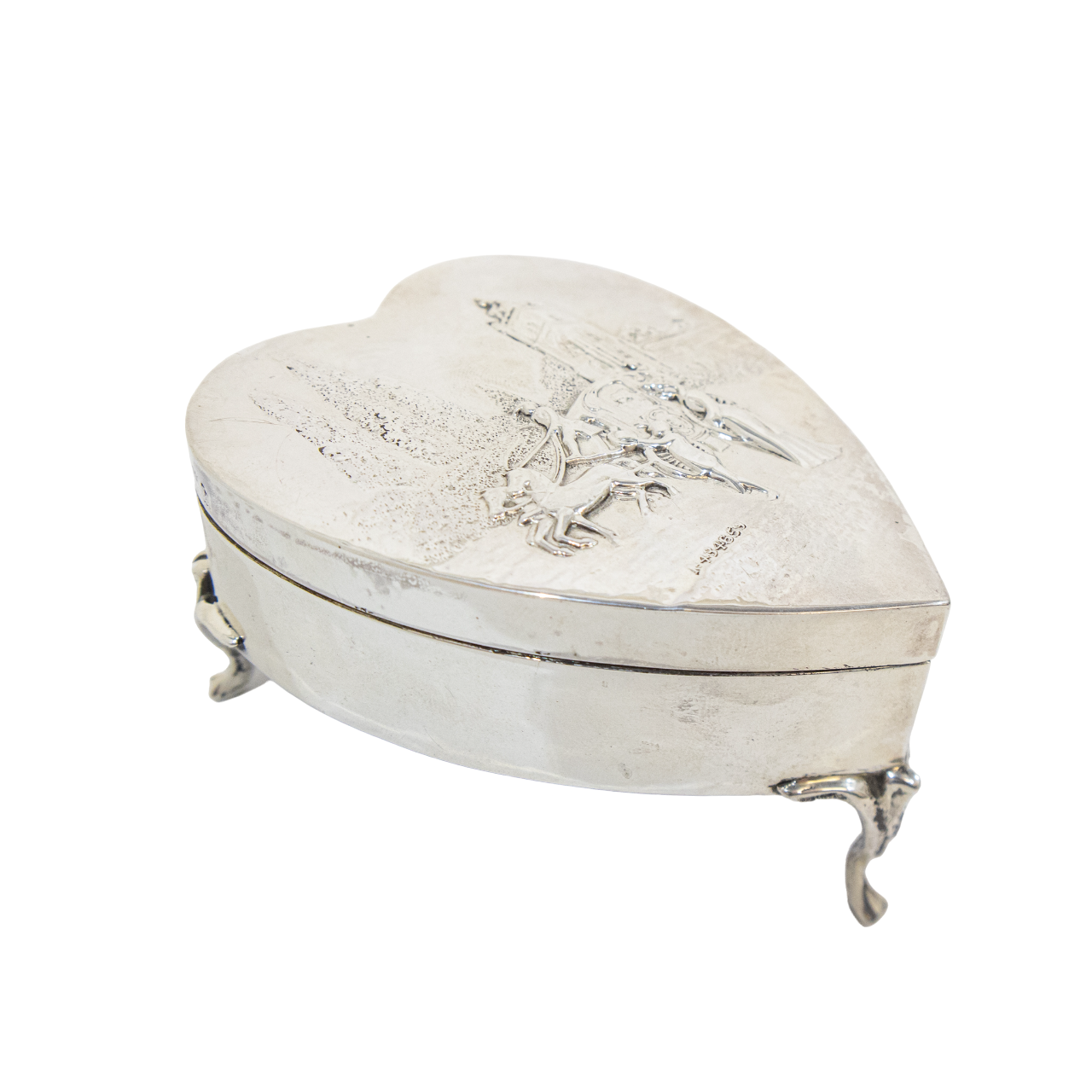 William Comyns Silver Heart Shaped Box
