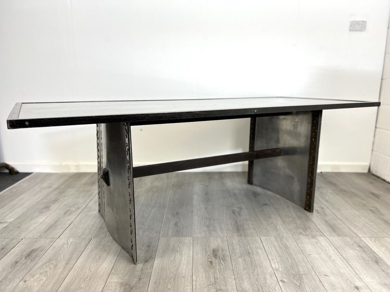 A Bespoke Industrial Aluminium and Iron Dining Table