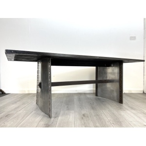 A Bespoke Industrial Aluminium and Iron Dining Table