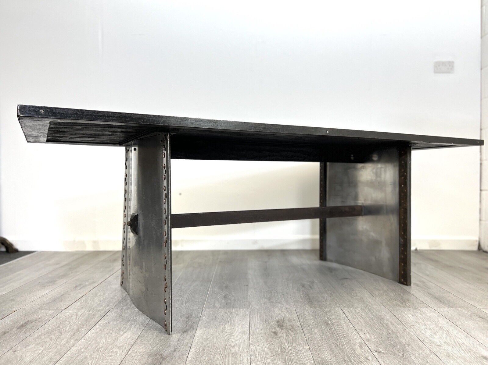 A Bespoke Industrial Aluminium and Iron Dining Table