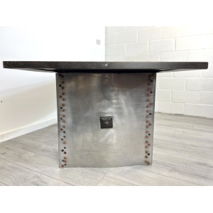 A Bespoke Industrial Aluminium and Iron Dining Table