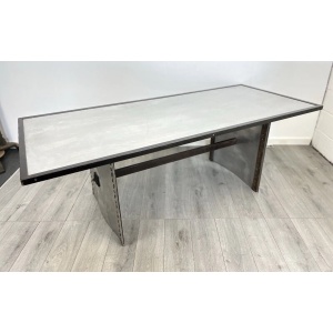 A Bespoke Industrial Aluminium and Iron Dining Table