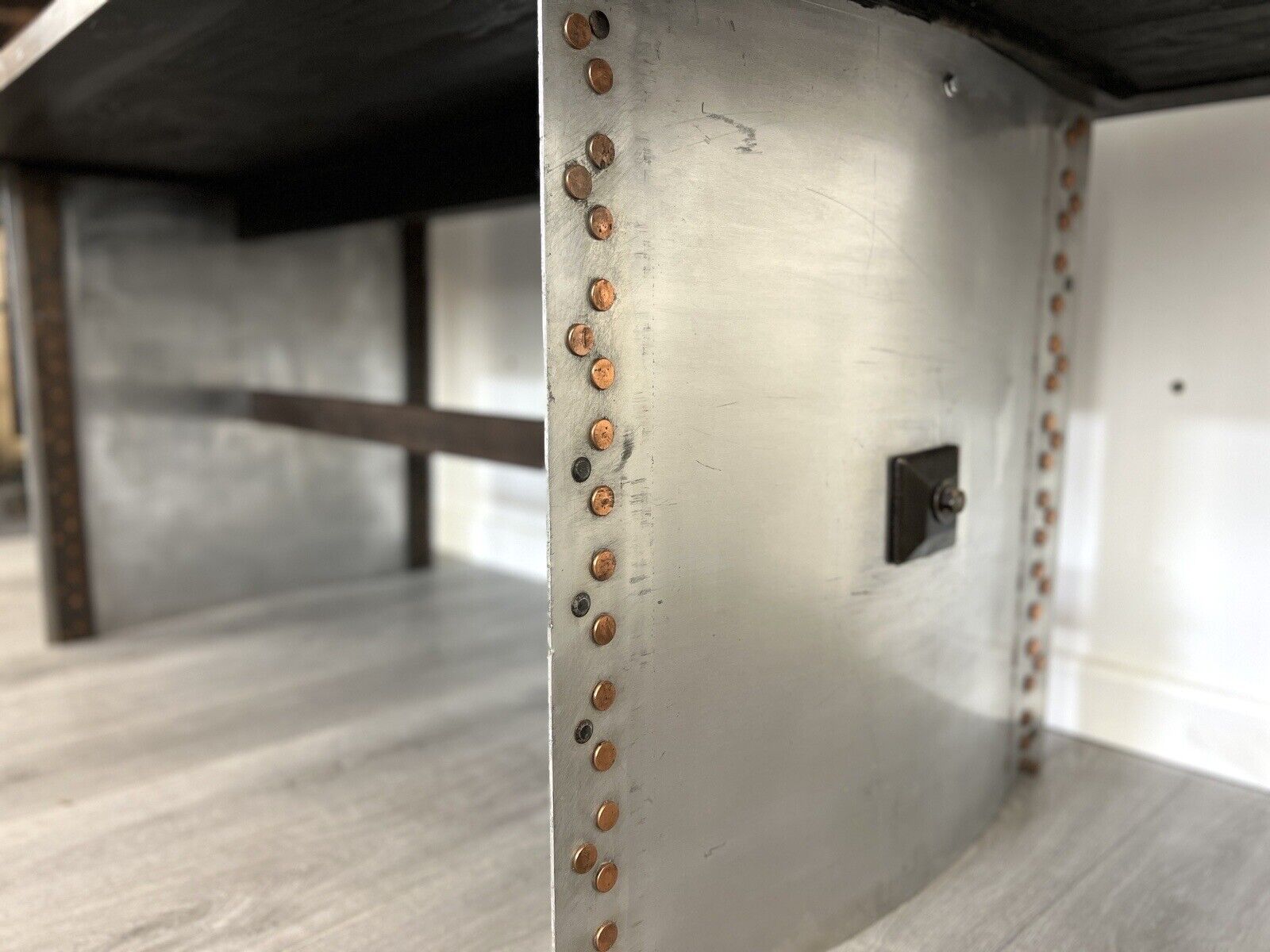 A Bespoke Industrial Aluminium and Iron Dining Table