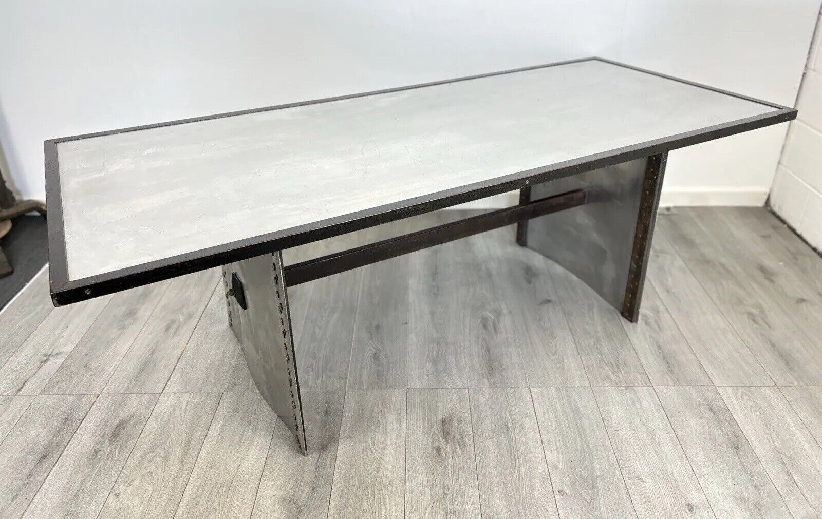 A Bespoke Industrial Aluminium and Iron Dining Table