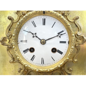A fine, 19th Century French Empire, Gilt Mantel Clock by Raingo Freres
