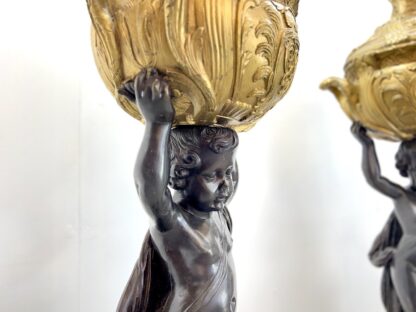 After Joseph d'Asté, Pair of Napoleon III Style, Gilt Bronze Jardinières - Image 5