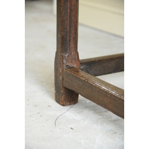 Antique Rustic Country Oak Side Occasional Table
