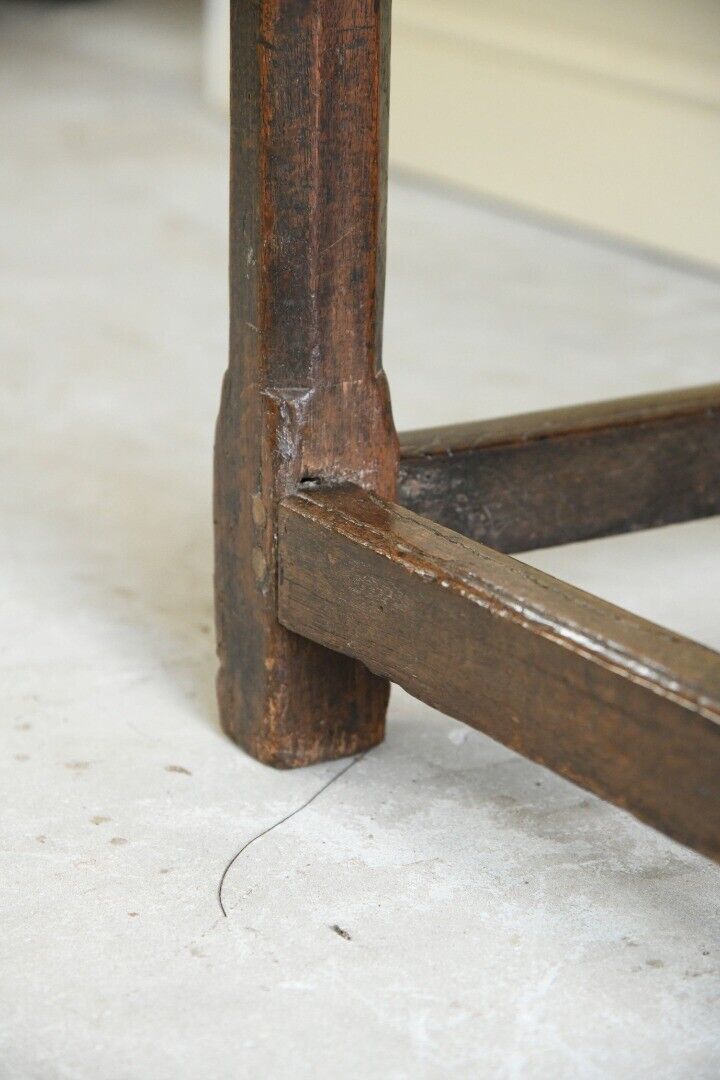 Antique Rustic Country Oak Side Occasional Table