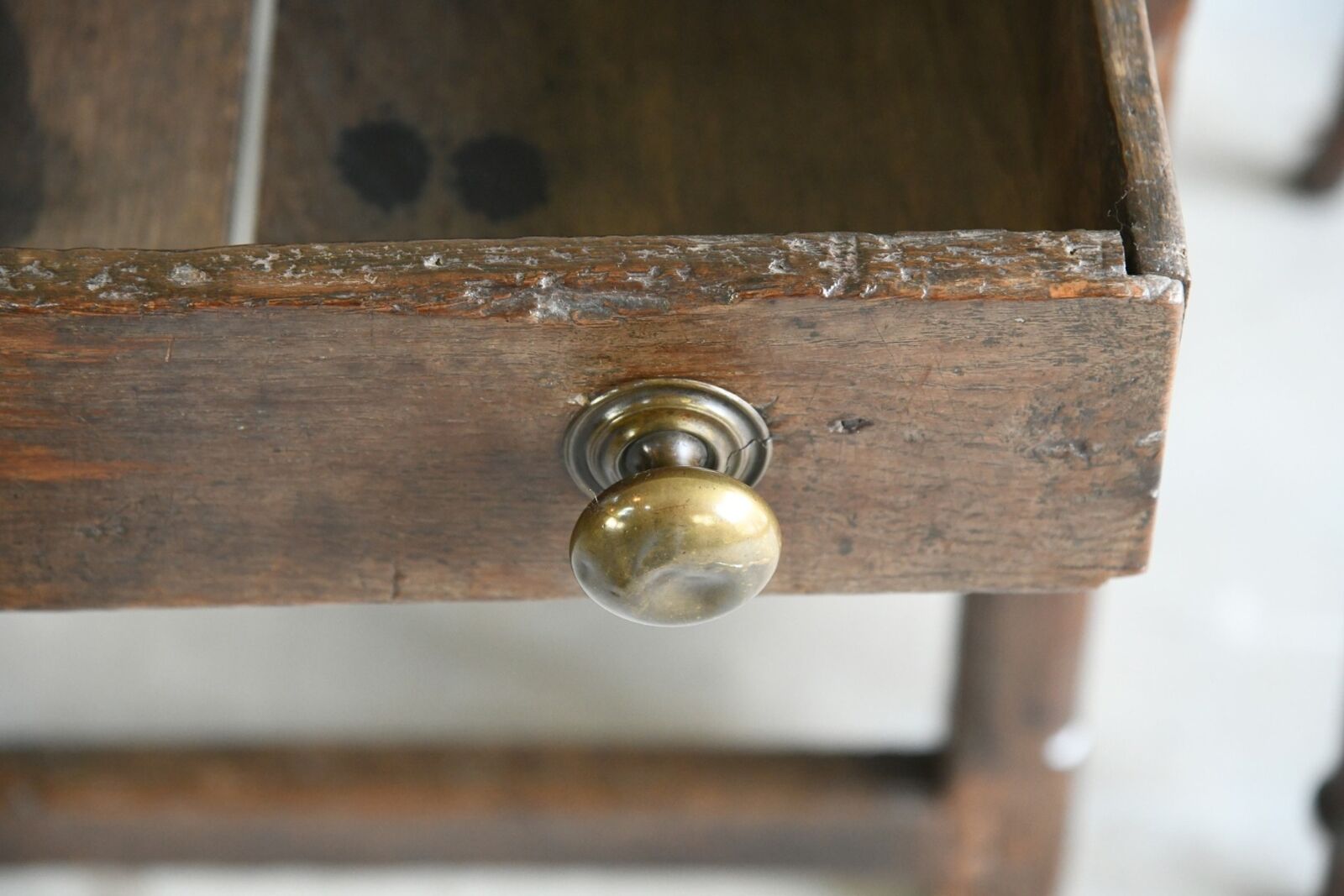 Antique Rustic Country Oak Side Occasional Table