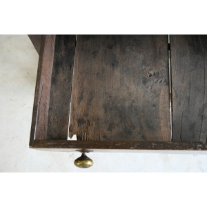 Antique Rustic Country Oak Side Occasional Table