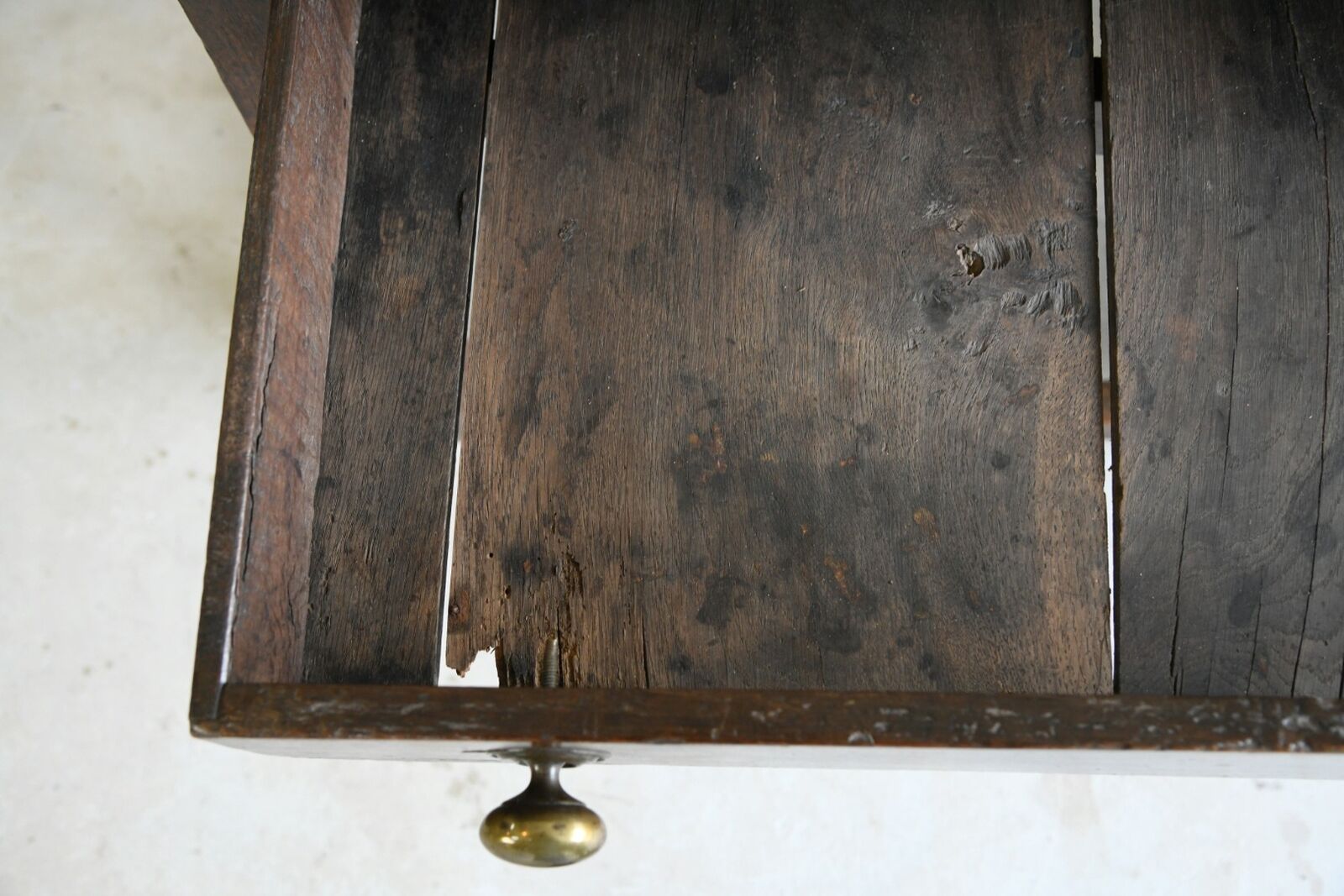 Antique Rustic Country Oak Side Occasional Table