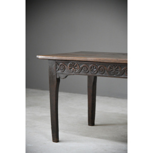 Antique Rustic Country Vernacular 18th Century Georgian Oak Side Table