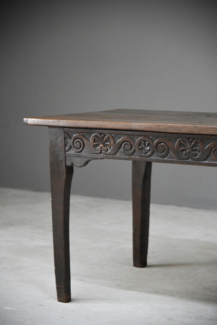 Antique Rustic Country Vernacular 18th Century Georgian Oak Side Table