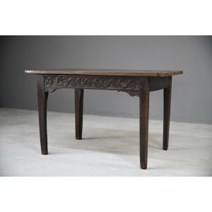 Antique Rustic Country Vernacular 18th Century Georgian Oak Side Table
