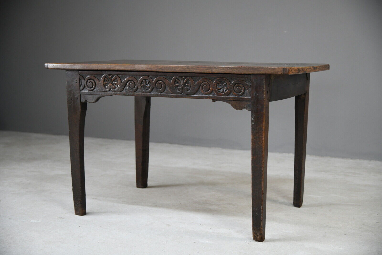 Antique Rustic Country Vernacular 18th Century Georgian Oak Side Table