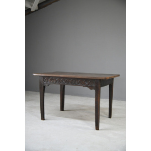 Antique Rustic Country Vernacular 18th Century Georgian Oak Side Table