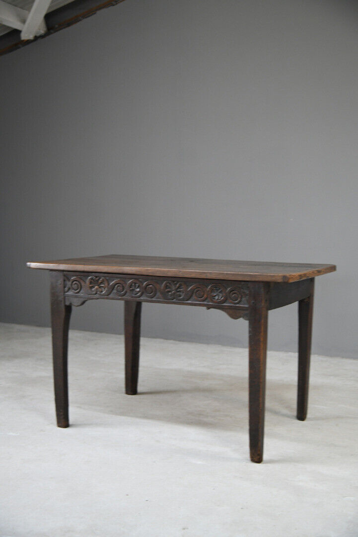 Antique Rustic Country Vernacular 18th Century Georgian Oak Side Table