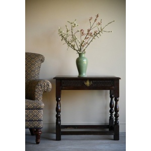 Antique Rustic Oak Side Occasional Table