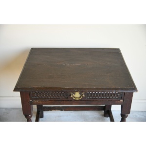Antique Rustic Oak Side Occasional Table