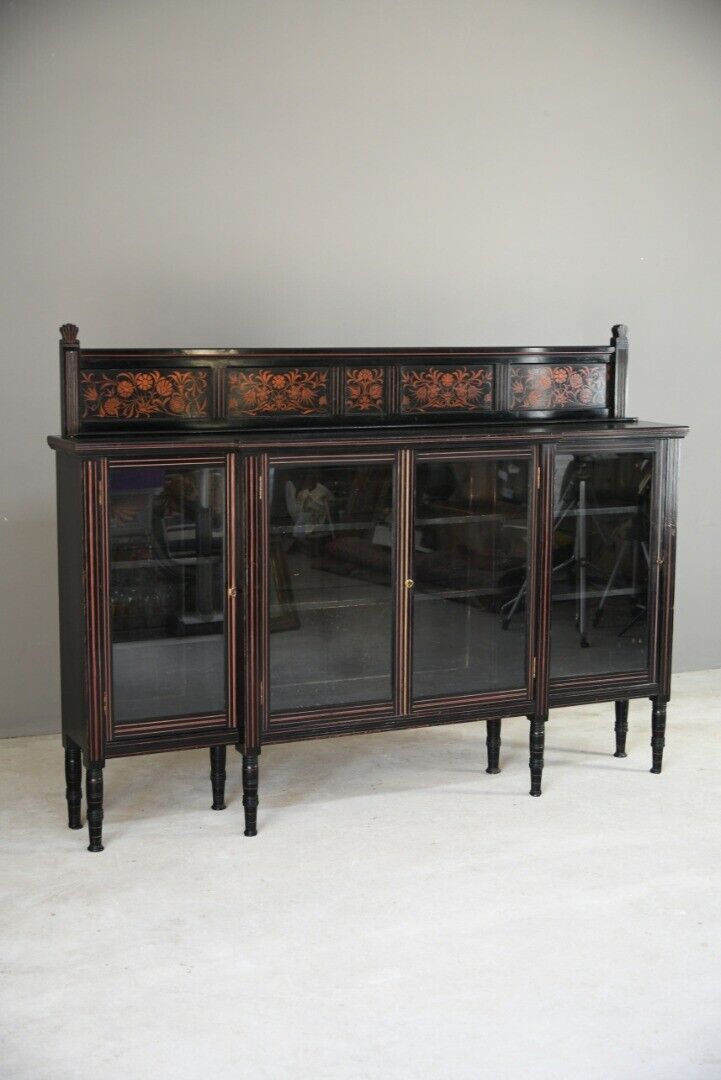 Antique Victorian Aesthetic Movement Glazed Side Cabinet